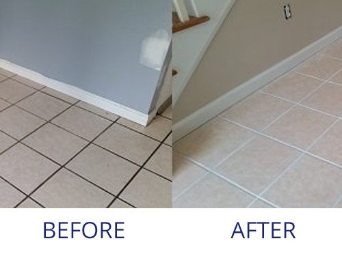 Before and after bathroom floor cleaning